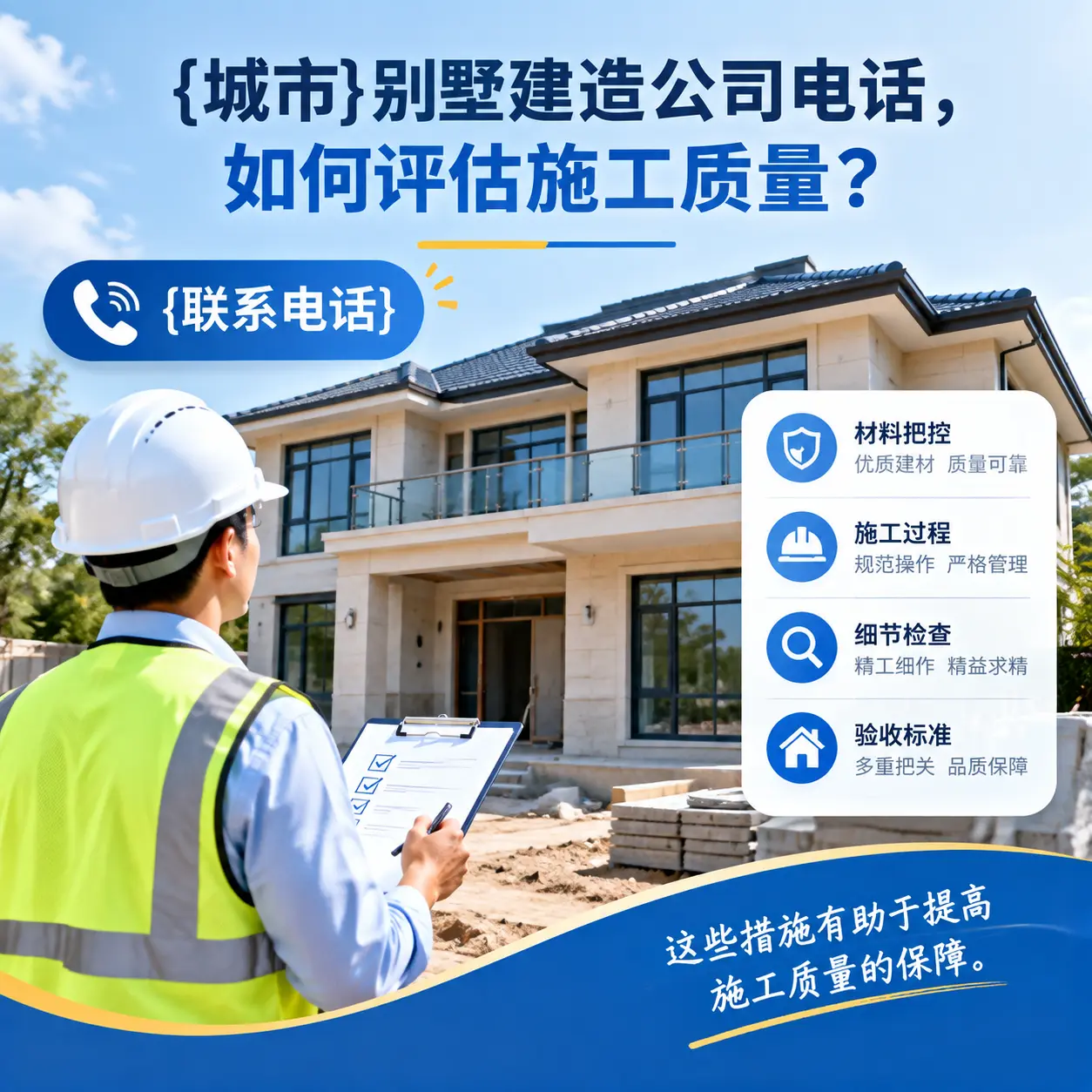 玉屏别墅建造公司电话,如何评估施工质量?