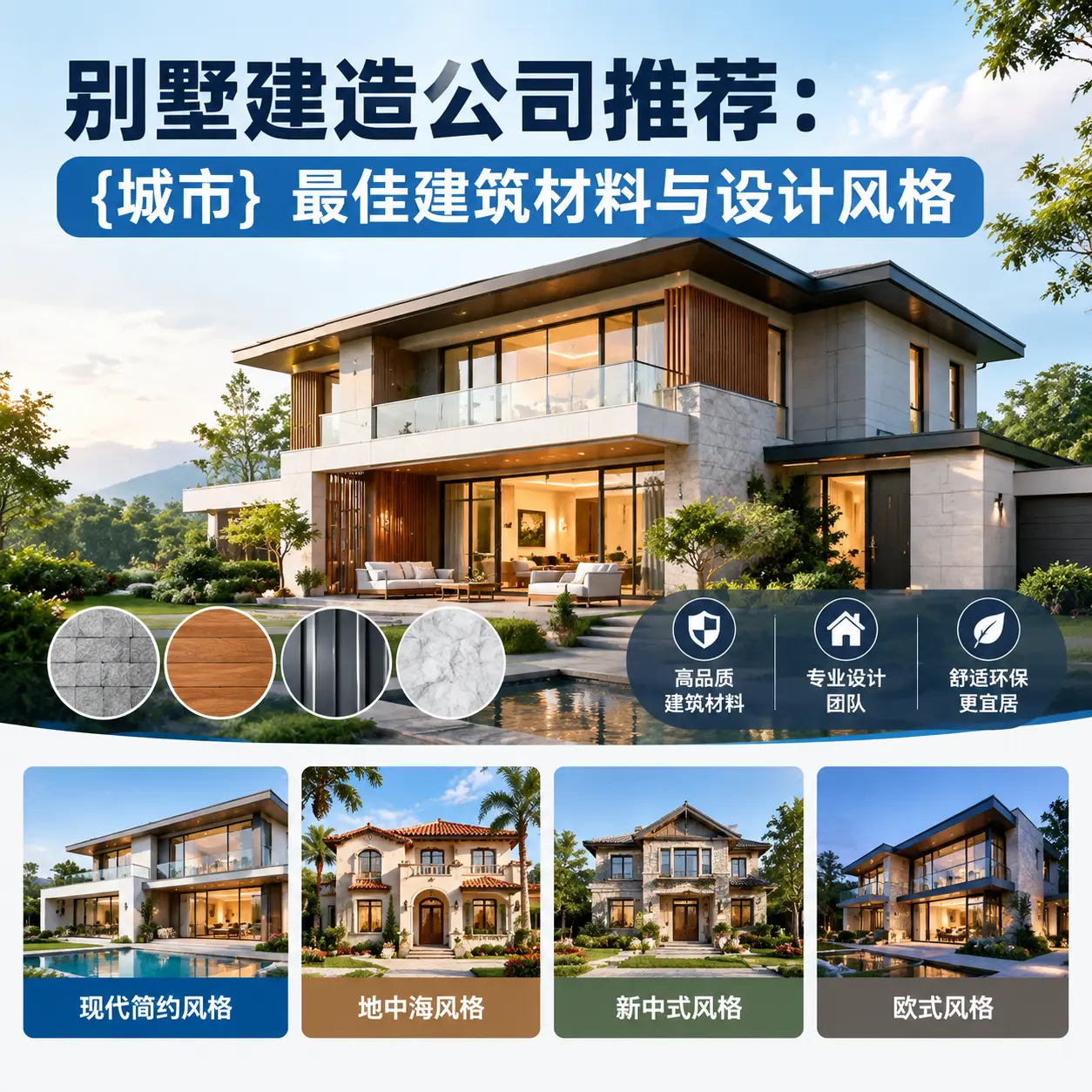 别墅建造公司推荐: 玉屏 最佳建筑材料与设计风格